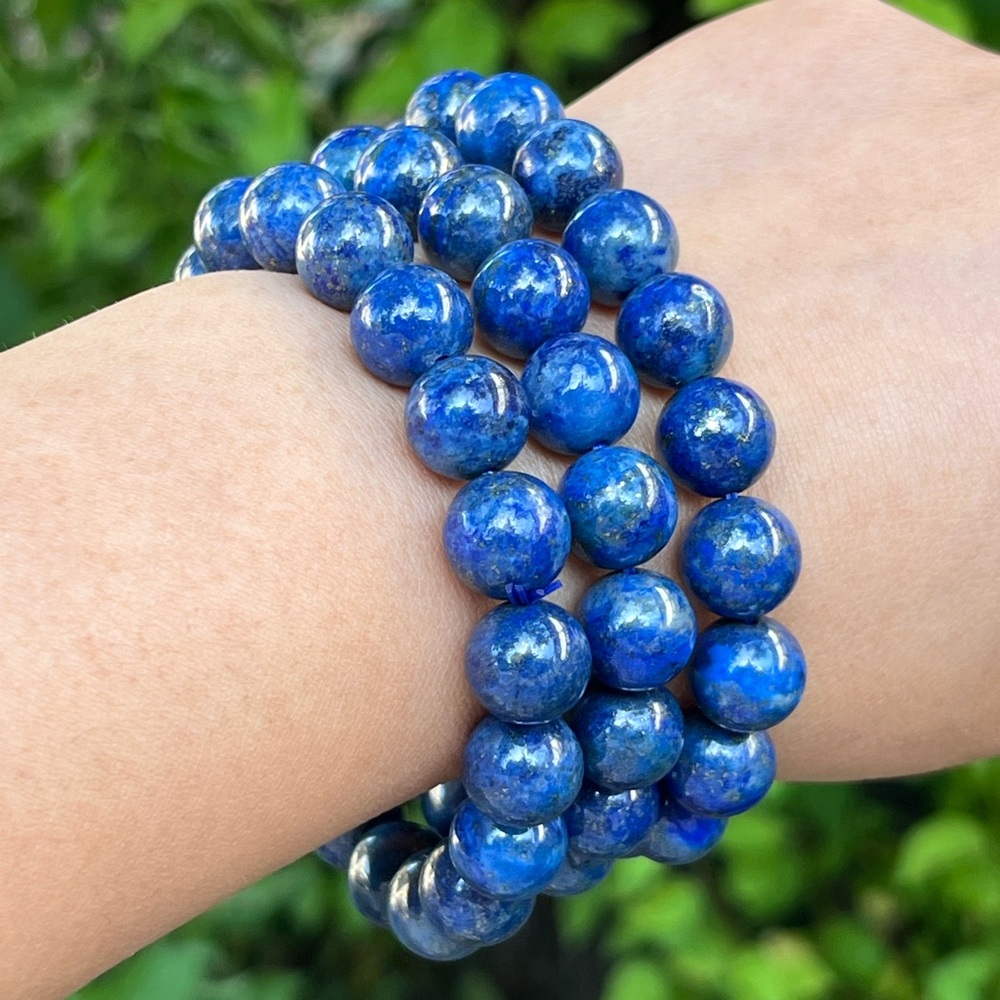 10.5mm stretchable lapis lazuli bracelet‎